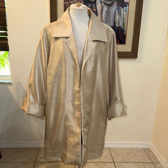 Chico’s Gold Lame’ Elegant Gold Jacket Size 3 - (XL) - Picture 5 of 10